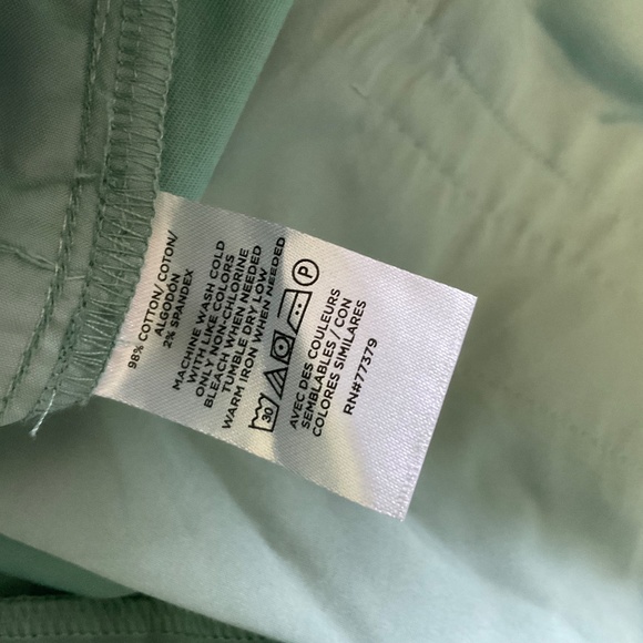 NEW Ann Taylor Crop Pants Womens Green Cotton Twill Slacks Chino Capri - Picture 6 of 7